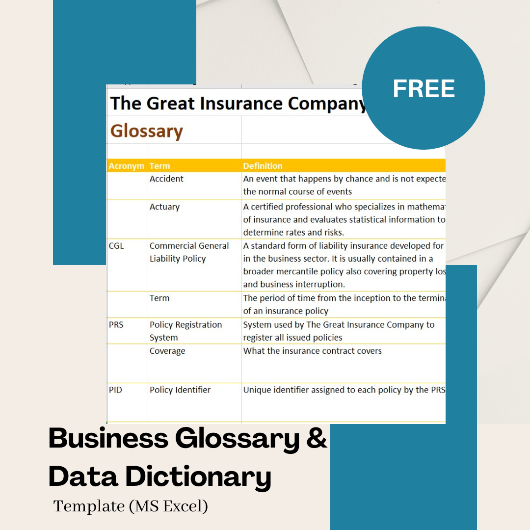 Business Glossary and Data Dictionary Template