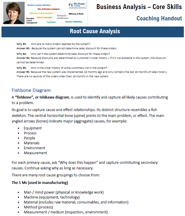 HANDOUTS - Process and Root Cause Analysis