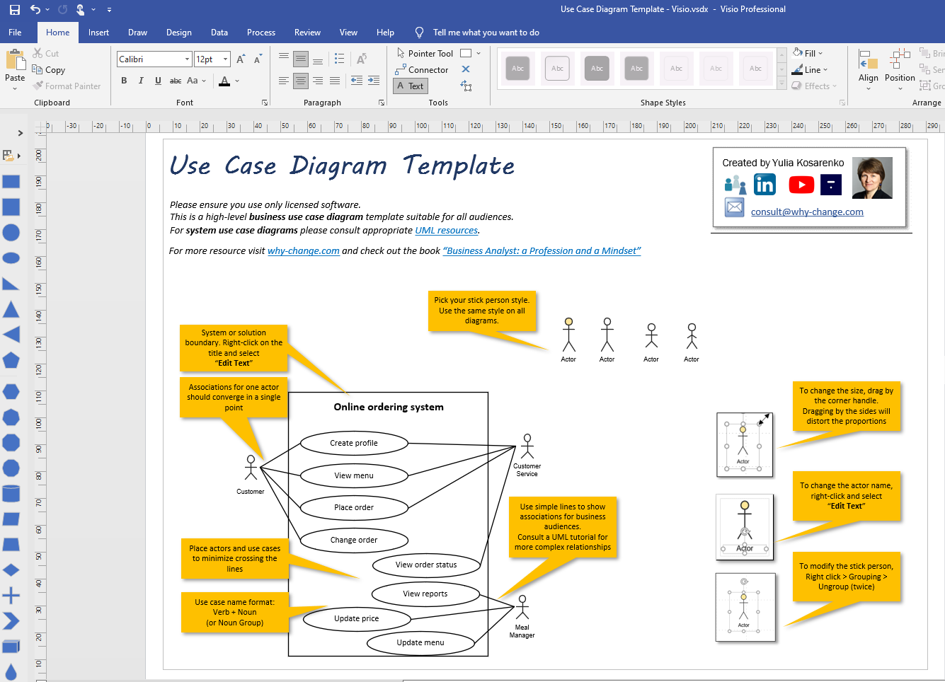 FREE Business Use Case Diagram Template (Visio)